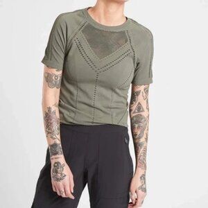 Athleta Olive Short Sleeve Tee